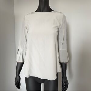 🪽Chloé Silk Blouse with Bell Tie Sleeves - Storm Grey - Size S